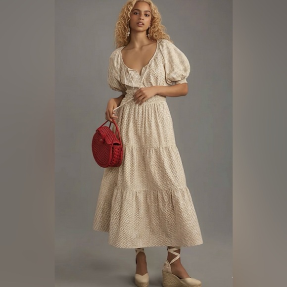Anthropologie Dresses & Skirts - Anthropologie - women’s The Somerset maxi dress puff 1/2 sleeves 100% cotton XS